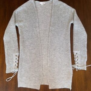 Ten Sixty Sherman Open Sweater Grey Tie‎ Sleeves Size Small